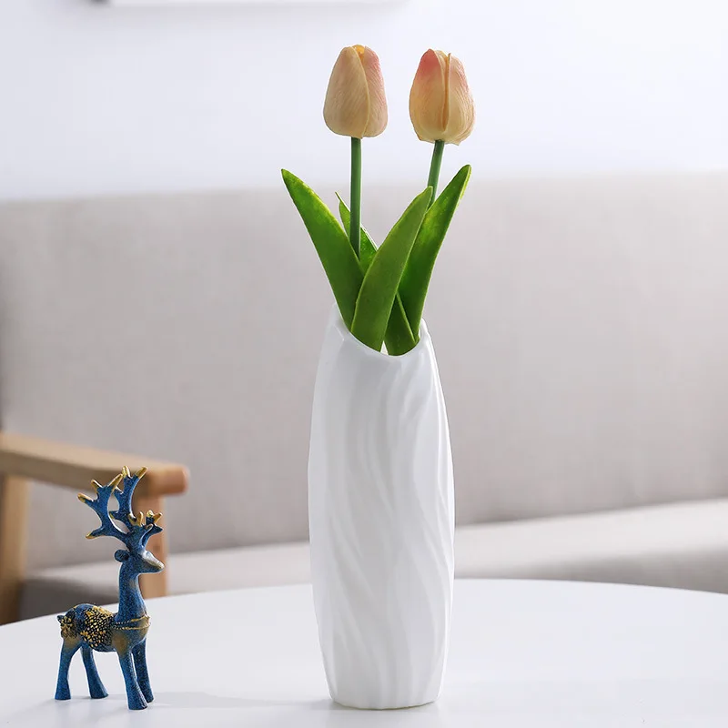 Vase Decoration Home Flower Pot For Living Room Shatterproof Nordic Decor Imitation Ceramic | Дом и сад