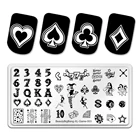 Трафареты BeautyBigBang с номерами для покерной игры для девочек, тематические штамповочные пластины для ногтей, штамповка для ногтевого дизайна из нержавеющей стали, размеры XL-Game -003