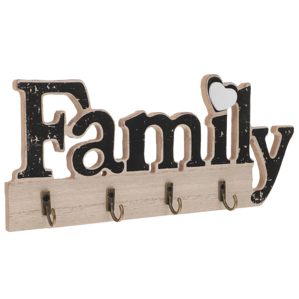 

1Pc Wall-mounted Wooden Hook Decorative Storage Hanger Porch Wall Ornament