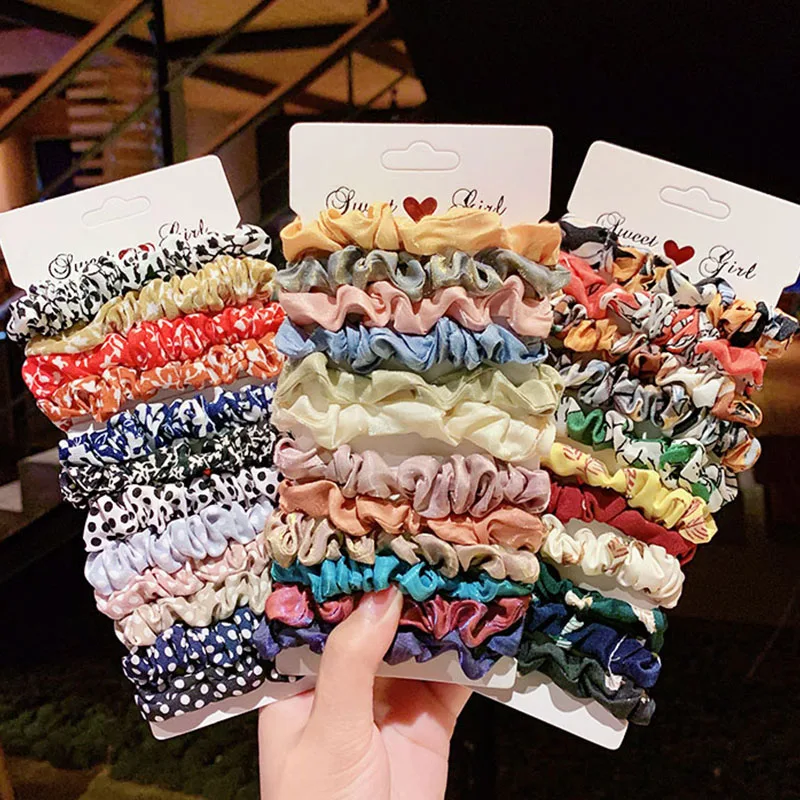 Женская элегантная эластичная резинка для волос с цветочным принтом 4/6 шт./компл.