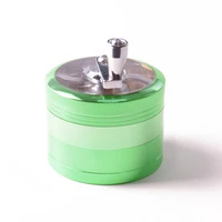 the new manual aluminum herbal herb grinder smoke grinders 4 layer 63mm hand crank muller smoking tobacco accessories