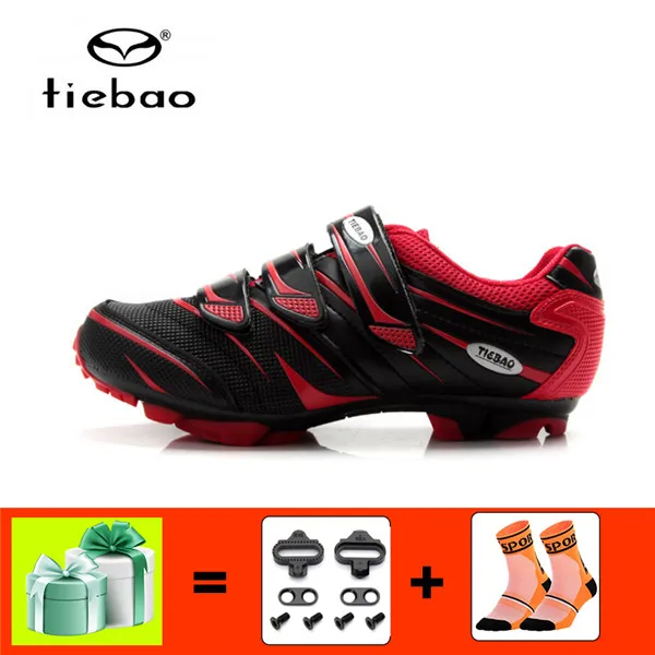 TIEBAO, обувь для велоспорта, мужские кроссовки, женские, sapatilha ciclismo, mtb, горный велосипед, для верховой езды, самоблокирующиеся, Superstar original, обувь - Цвет: 816A red with gift
