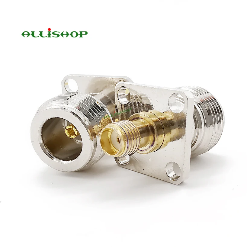 Разъем SMA Мама мама адаптер RF с 4 отверстиями крепление на панели уплотнительное