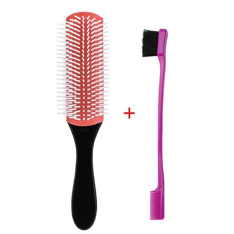 Антистатическая щетка для волос Detangle 2 шт. 9 рядов двухсторонняя расческа