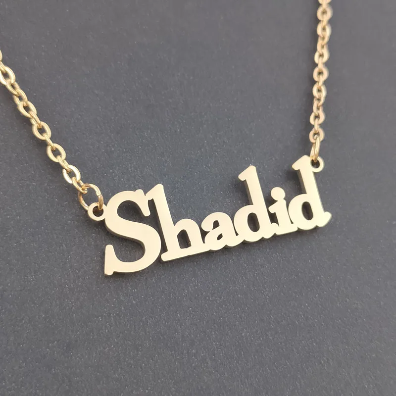 

Personalized Jewelry Stainless Steel Custom Name Necklace Stainless Steel Customized Letter Pendant Necklace Women