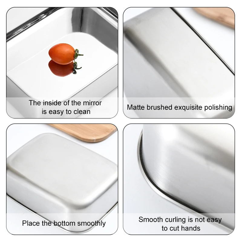 Stainless steel Lunch Box with wood Cover tableware Japanese Bento for School Kids Office Portable Food Container | Дом и сад