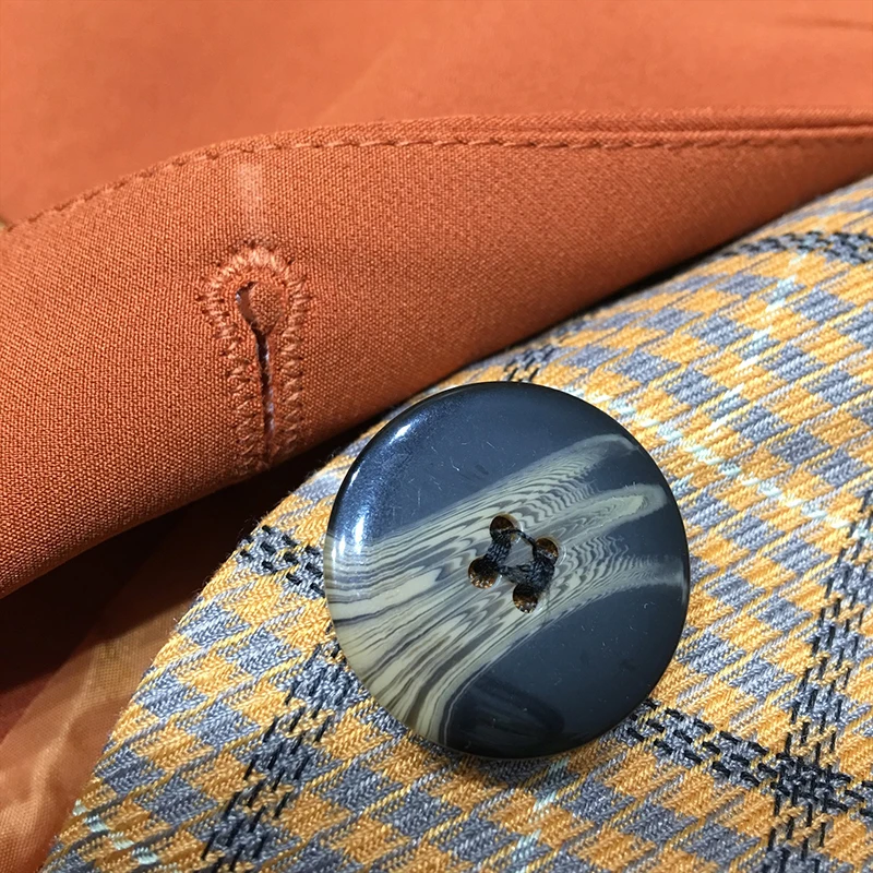 

[EAM] Women Yellow Side Plaid Split Big Size Blazer New Lapel Long Sleeve Loose Fit Jacket Fashion Spring Autumn 2021 1W471