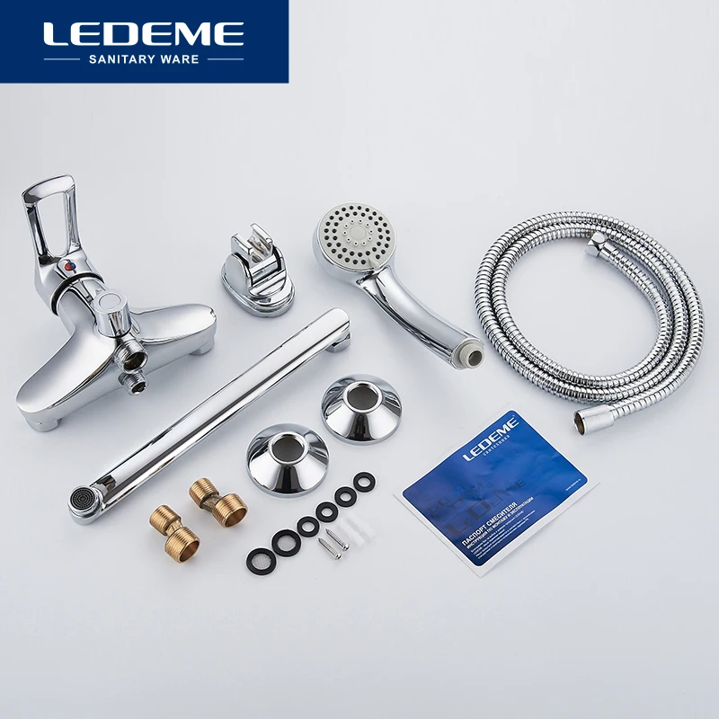 LEDEME Смеситель для ванны с длинным изливом 300мм латунь Цвет: хром L2225| |