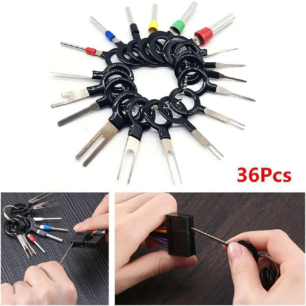 

36pcs/set Car Plug Terminal Remove Tool Set Key Pin Car Electrical Wire Crimp Connector Extractor Kit