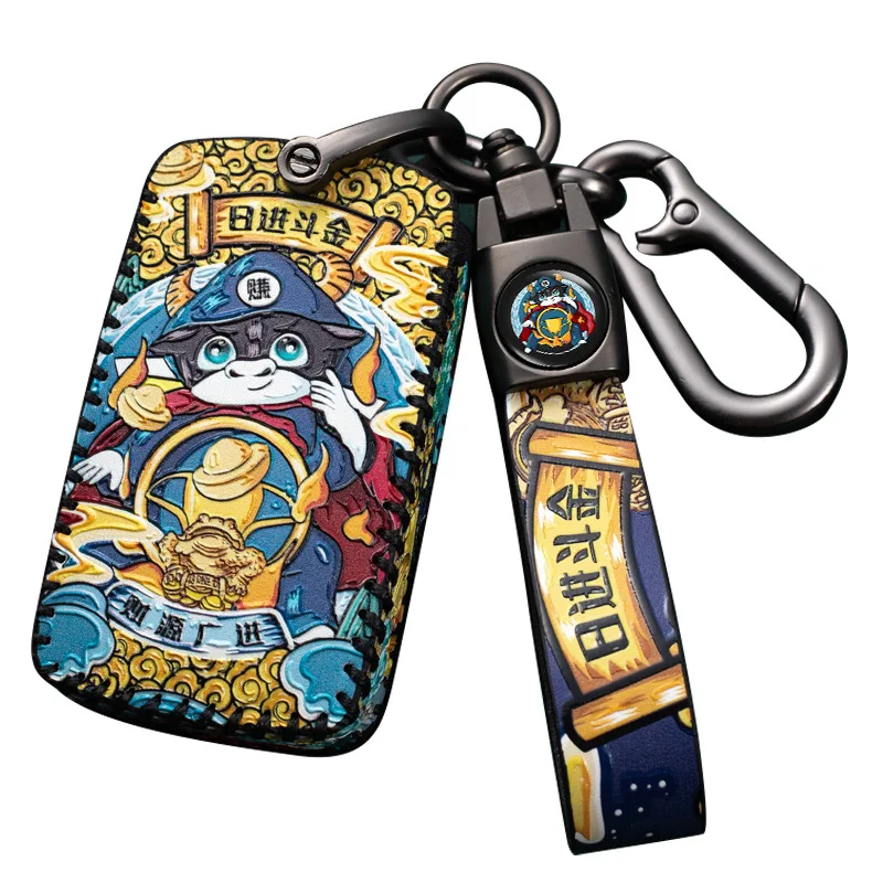 

Leather Key Case for Car Key Cover for Land Rover RANGE ROVER SPORT freelander 2 DISCOVERY 4 Evoque Jaguar XE XJ XJL XF keyring