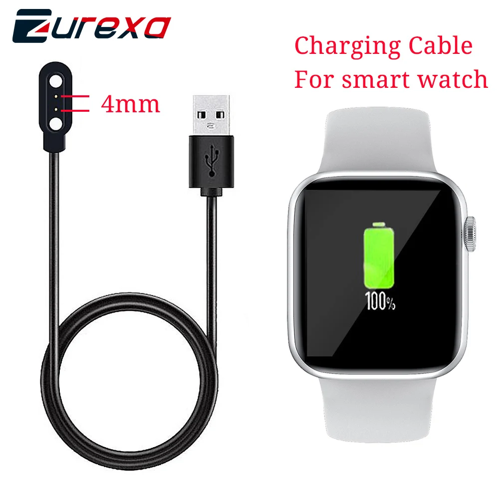 Зарядный кабель Zurexa для смарт-часов IWO W26, 2PIN, 4 мм, Магнитный зарядный кабель для смарт-часов, аксессуары, USB кабель для часов