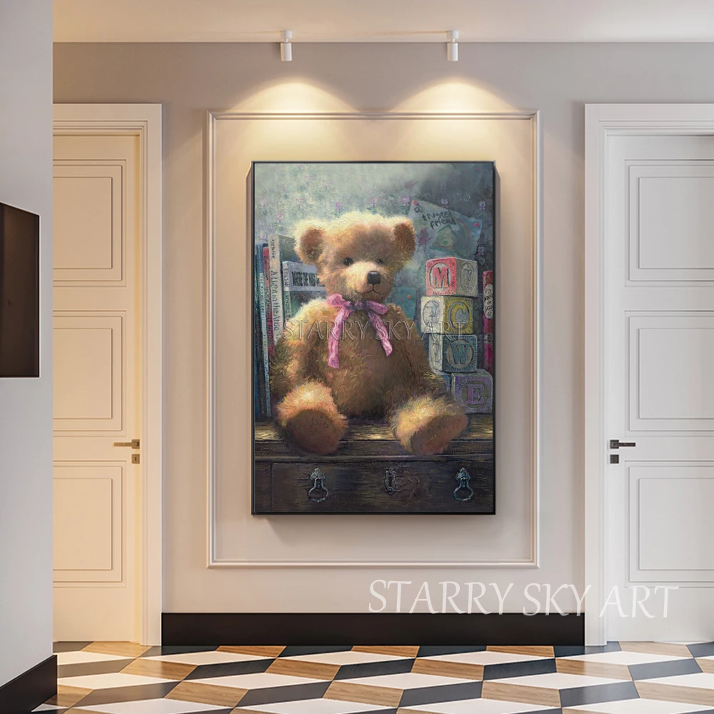 Goede Handgeschilderde Hoge Kwaliteit Muur Decor Beer Pop Olieverfschilderij Speciale Wall Art Beer Pop Olieverfschilderij Voor Speciale Gift