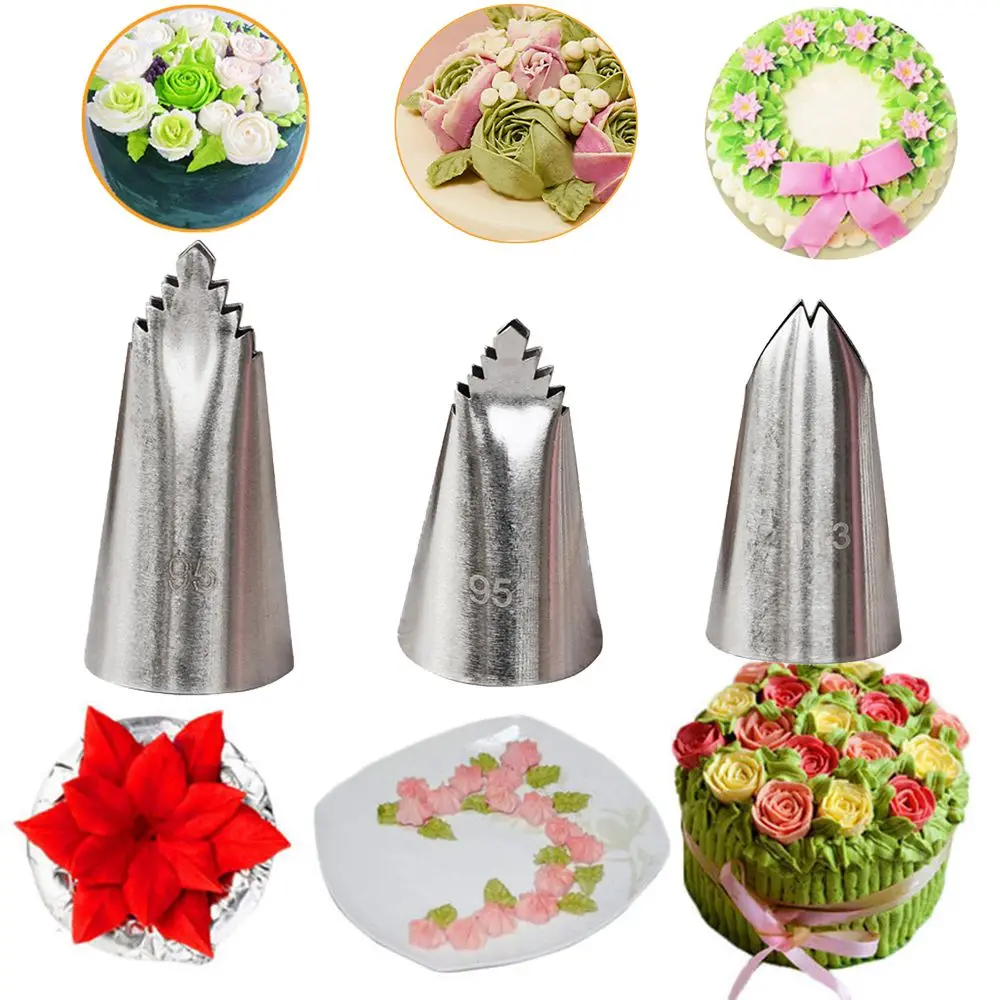 

Кондитерский мешок и наконечники для торта, аксессуары из нержавеющей стали, Набор насадок для выпечки, украшения торта, мини-кухонный гадж...