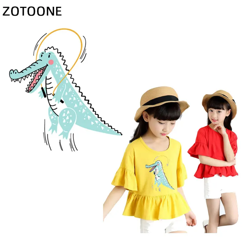 ZOTOONE Cute Cartoon dinosaur Patches Heat Transfer Iron on Patch for T-Shirt Children Gift DIY Clothes Stickers G | Дом и сад