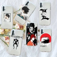 cartoon death note japan anime phone case transparent for huawei honor p mate y 20 30 40 10 8 5 6 7 9 i x c pro lite prime smart