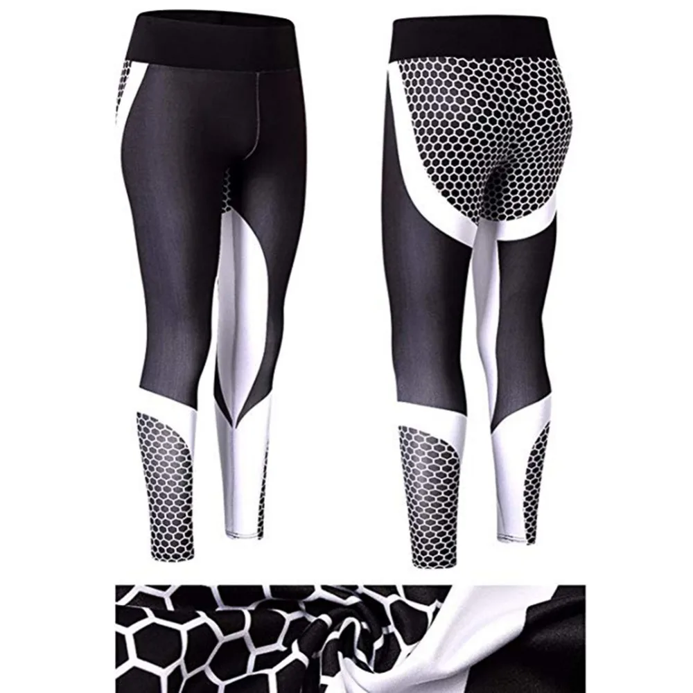 JGS1996 штаны для йоги с сотовым принтом женские спортивные Леггинсы эффектом пуш ап