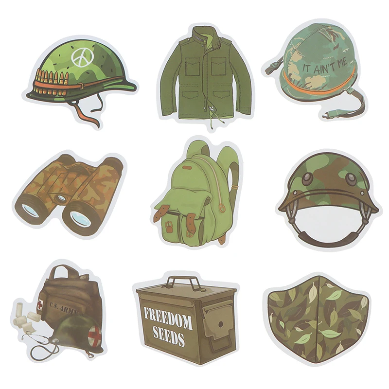 Pegatina de Graffiti militar para ni&ntilde;os, pegatinas y calcoman&iacute;as de vinilo DIY para ordenador port&aacute;til, monopat&iacute;n, funda de tel&eacute;fono, Motor, 50 Uds.-2