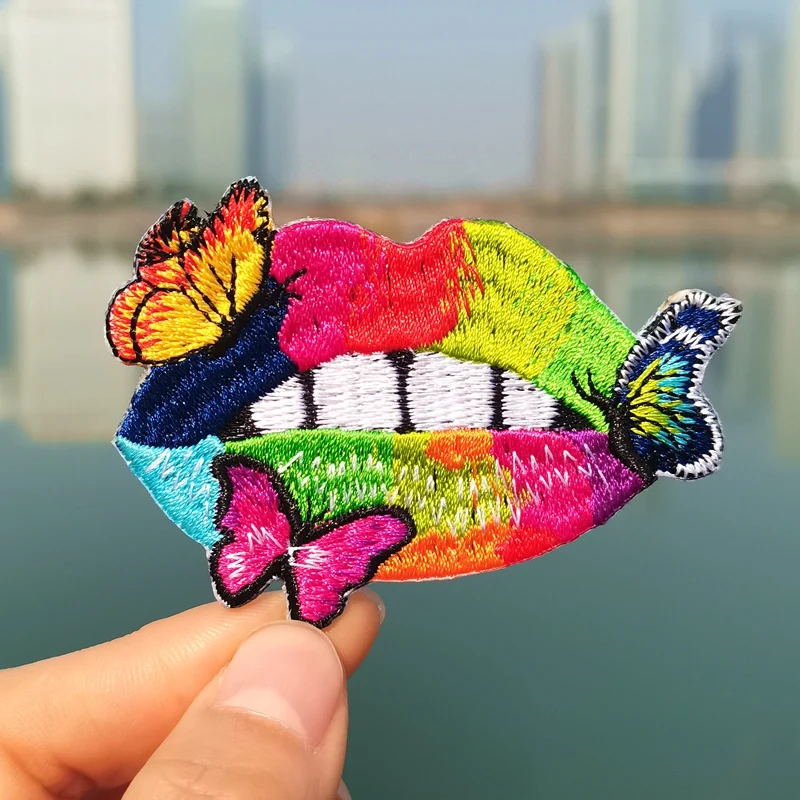 

Prajna Punk DIY Patches Iron On Punk Skeleton Patch Embroidered paches For Clothes Stripe For Jacket Applique Skull Badges