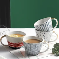400ml nordic style coffee cup striped spot ceramic cup milk breakfast cup wavy cup creative afternoon tea cup kitchen office cup