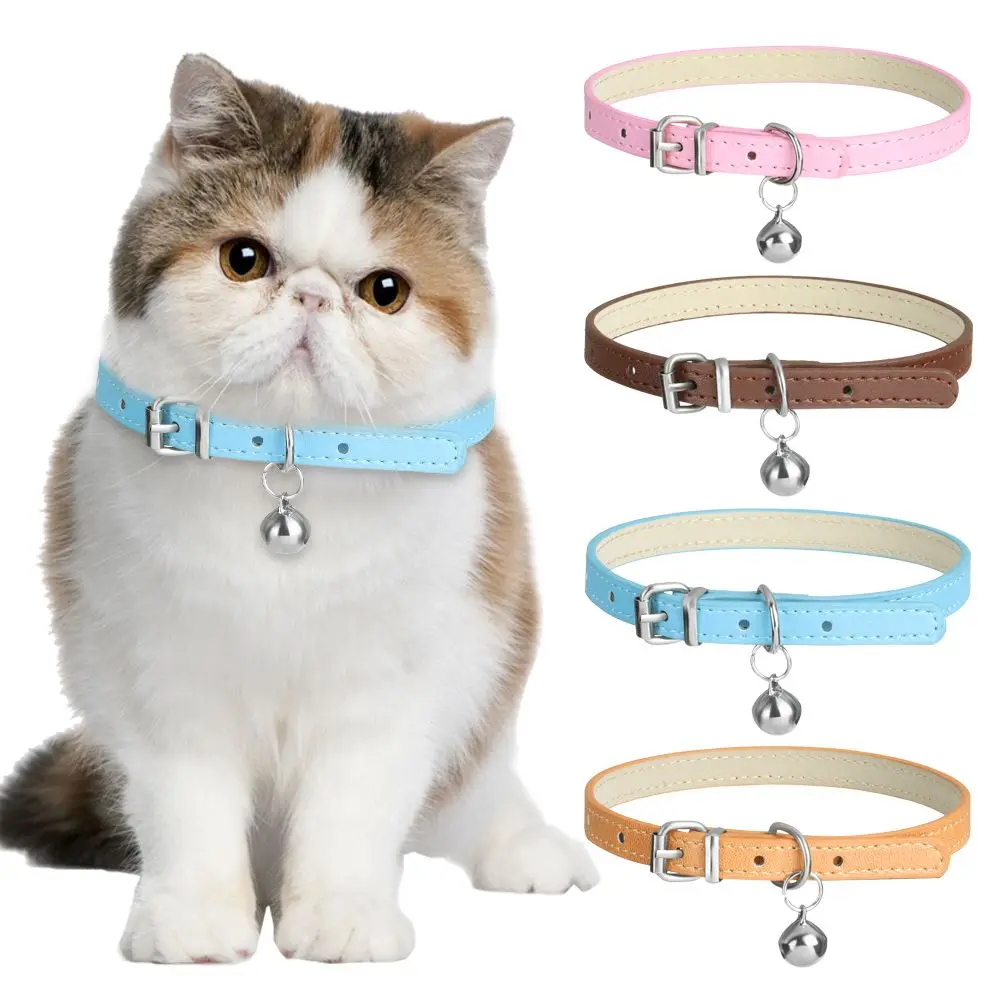 

Adjustable Pet Supplies With Bell Straps Puppy Neck Strap Kitten Necklace Cat Collar Small Dog Accessories