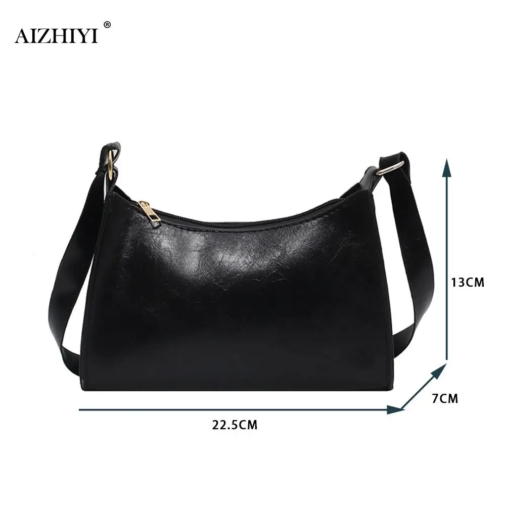 

Vintage Solid Color Crossbody Bag Fashion PU Leather Women Hobo Shoulder Handbags Street Solid Color Totes Clutch