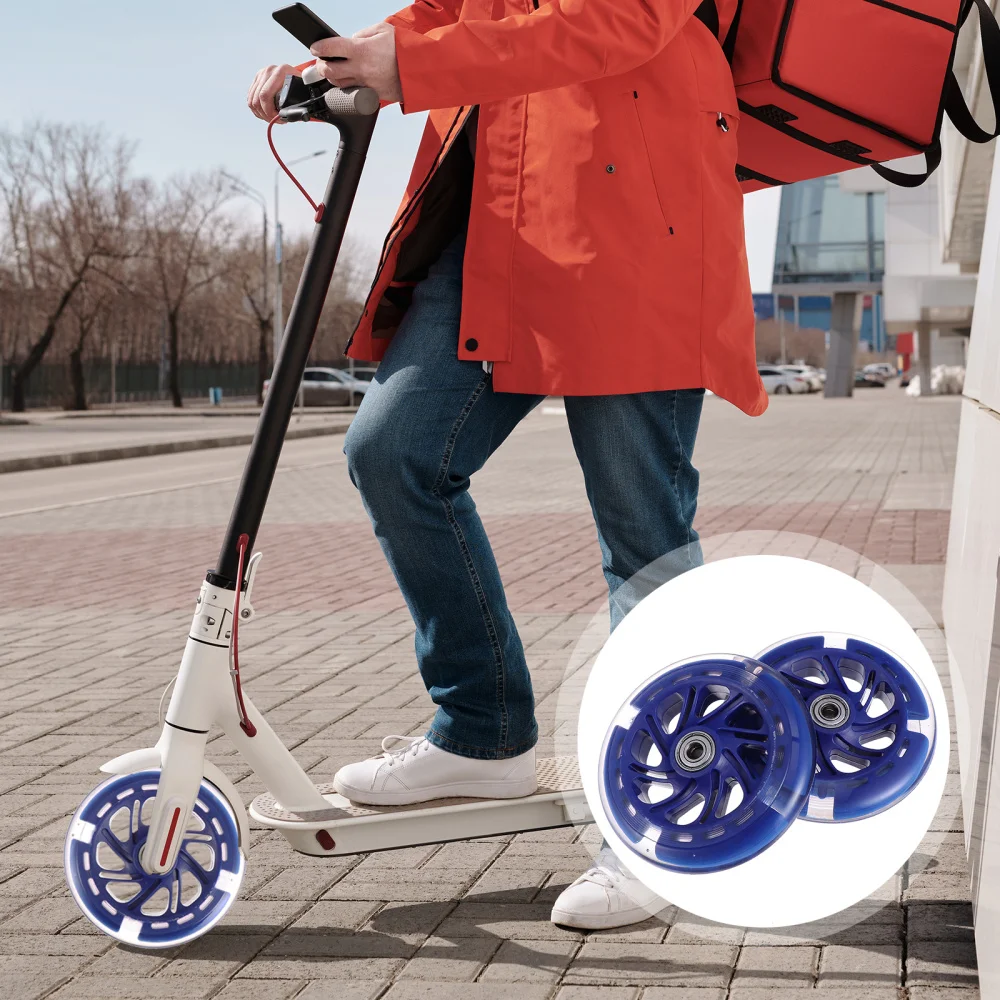 

2pcs Light Scooter Replacement Wheels High Elastic PU Replacement Wheels