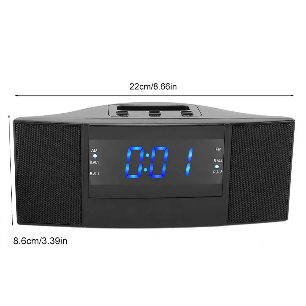 Электронный ABS 2 в 1 светодиодный цифровой Настольный будильник с функцией FM AM радио(штепсельная вилка европейского стандарта 220 В) радио Будильник домашний декор