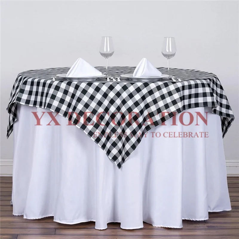 Дешевая скатерть в клетку буйвола круглая белая черная красная клетчатая из