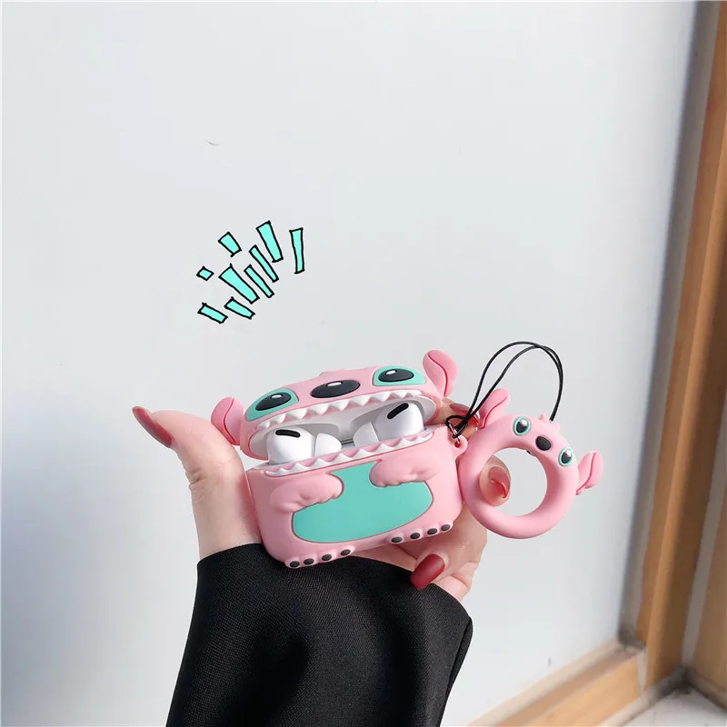 3D чехол для наушников для Airpods Pro Чехол Силиконовый Ститч Кот Мультяшные наушники/Earpods чехол для Apple Air pods Pro 3 чехол Брелок