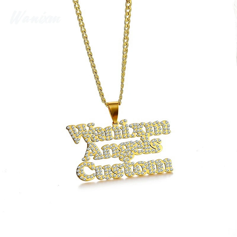 Кулон из циркония персонализированное ожерелье с именем клиента для женщин и