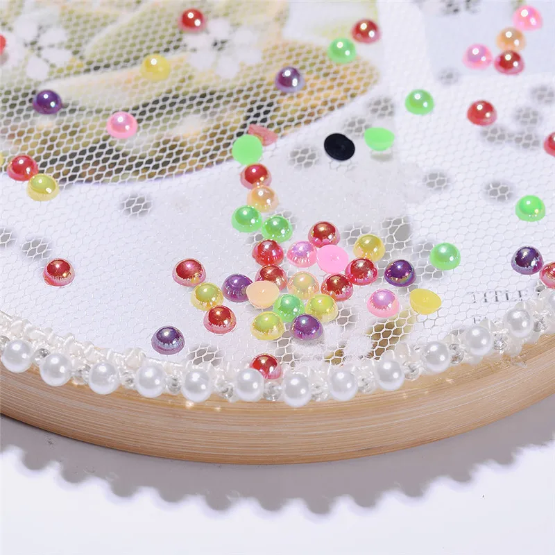 4 мм украшения и Стразы для ногтей 3D полукруглые желейные маникюра стразы с