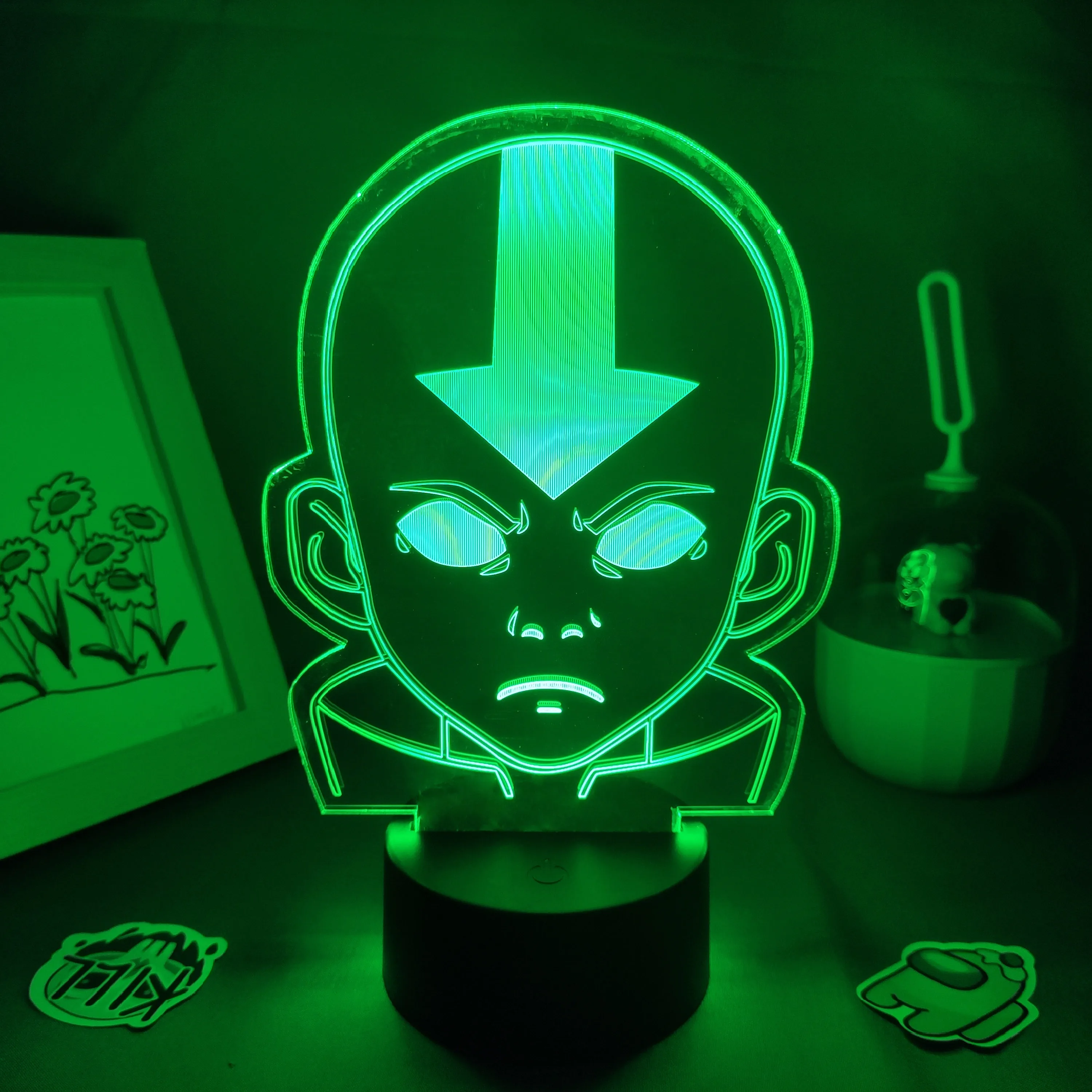 

Anime Avatar The Last Airbender Figure Aang 3D Led Night Lights Gift For Friends Lava Lamp Manga Table Decor Avatar Aang Light