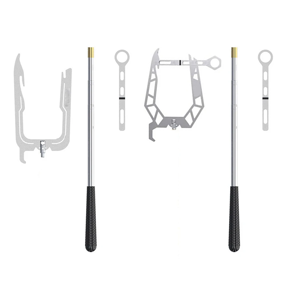 

Multi-Purpose Tightener Mooring Rope Dock Hook Long-distance Threader Stainless Steel Telescopic Boat Hooks Cable Wire Guider