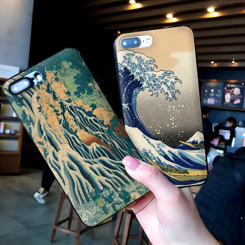 Большая волна от Kanagawa чехол для iPhone XS Max XR Мягкий силиконовый X 6 6S 7 8 Plus Coque Funda |