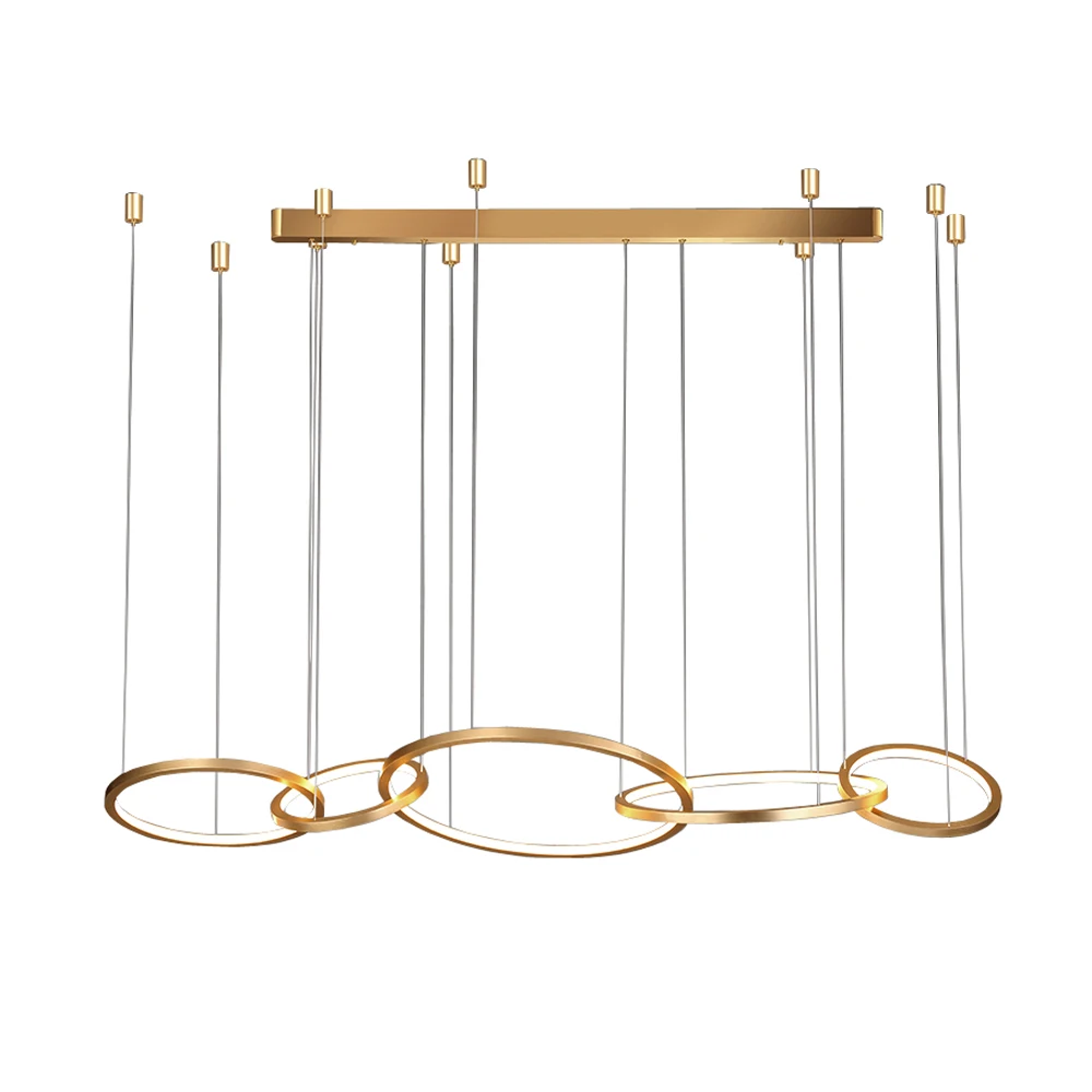 Кольцо современный дизайн светодиодный Люстра лобби светильник AC110V 220V длинные