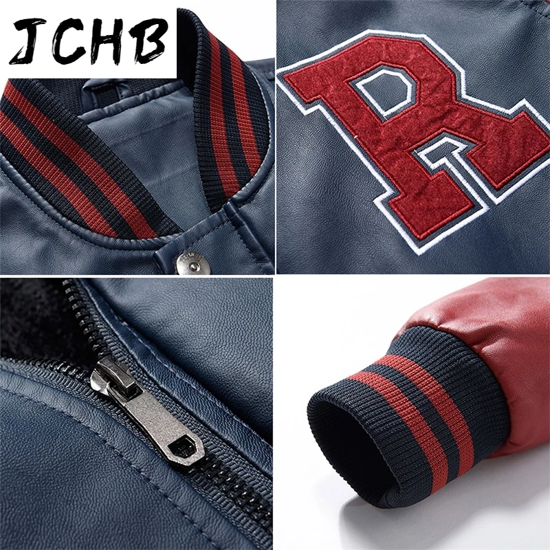 

Outerwear Motorcycle Men Leather Jacket Winter Fleece Liner Coat Autumn Moto Jacket Comfort Bomber Black Male Clothes Business