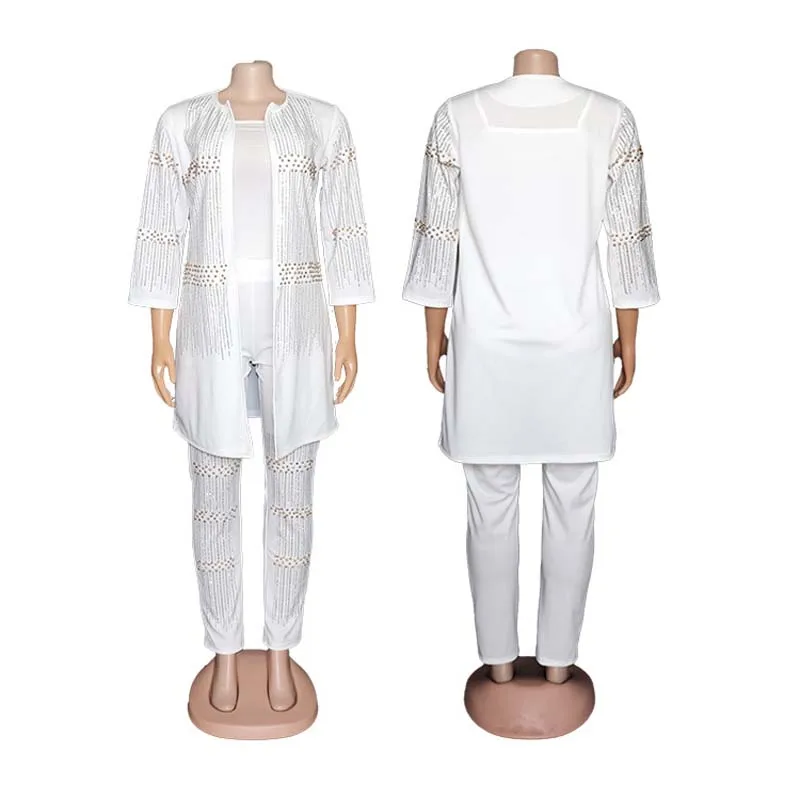 Модный комплект из 3 предметов с блестками и бусинами женская одежда в