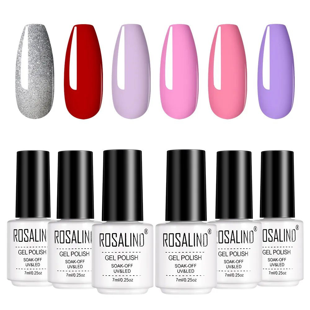 ROSALIND 6 шт/комплект набор гель-лаков для маникюра Гель-лак Полупостоянный дизайн