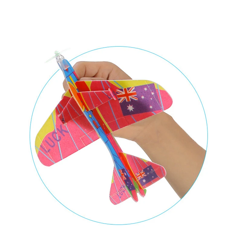

EPP Child Puzzle Early Education Toy Hand Tossed Airplane Throw Model Bubble Glow Fun Toys