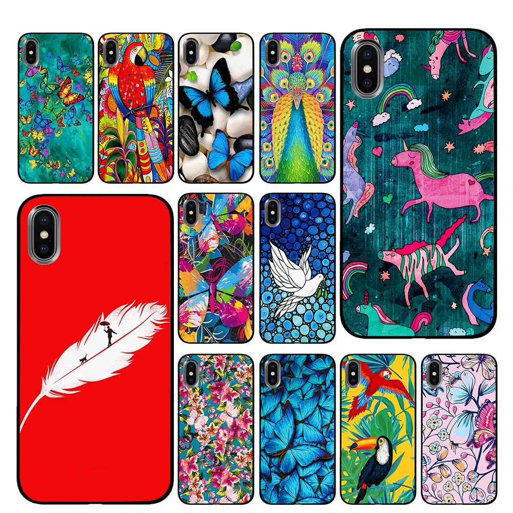 Птицы бабочки дизайн для iPhone 5 5S SE 6 6s 7 8 Plus X XS Max XR чехлы телефонов|Чехлы-накладки| |