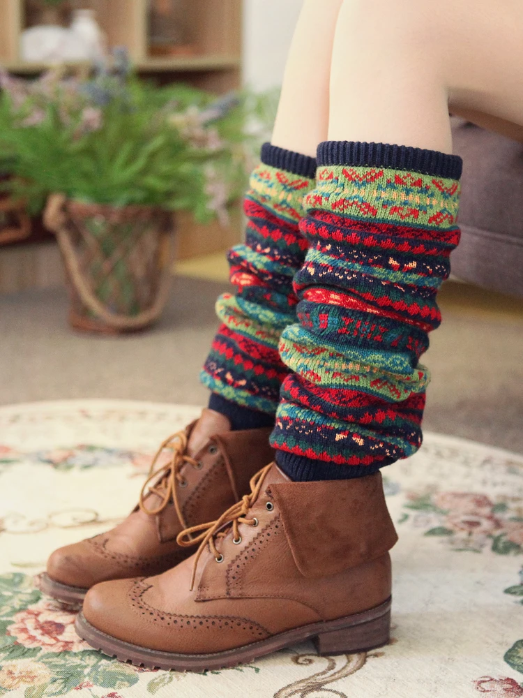 

2020 New Winter And Autumn Leg Warmers Bohemia Fashion Knee Pad Warmth Anti-arthritis Boot Cuffs