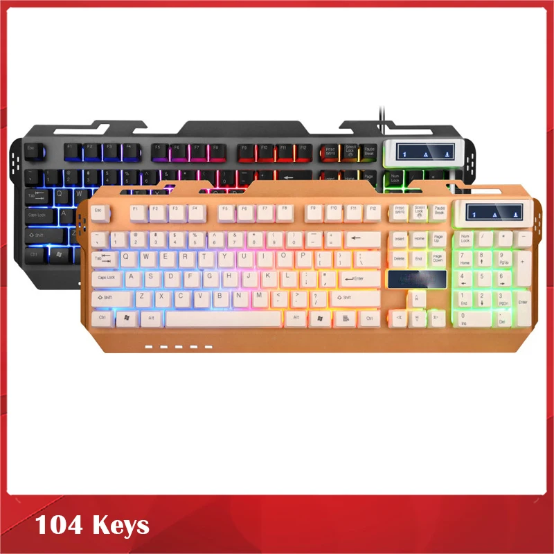 

Brand New For RK300 Metal Panel Manipulator Feel Waterproof Gaming Keyboard Floating Desktop Laptop External RGB 104 Keys