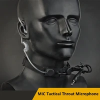 mic tactical throat microphone vacuum sound transmission earphone headphone throat microphone pe material
