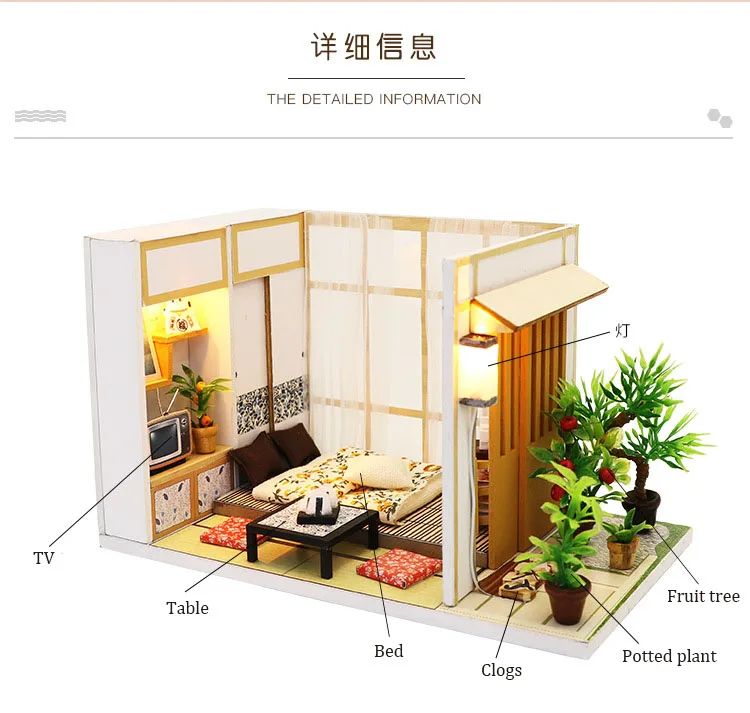 Мини-Кукольный дом с бесплатным пылезащитным покрытием светодиодный светильник