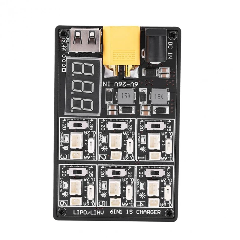 6In1 LiPo Charging Board 1S Battery Charger RC Accessory with USB Interface | Электроника