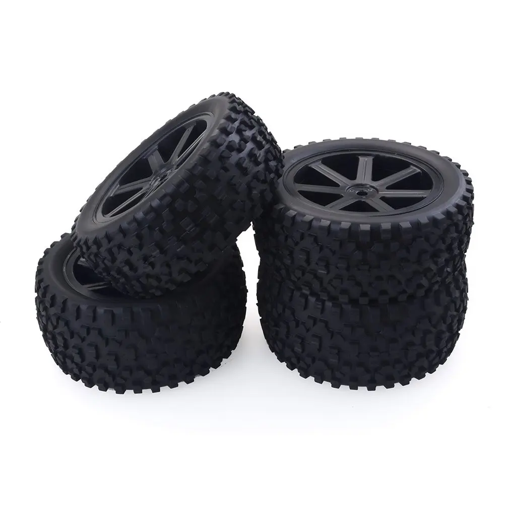4PCS 1/10 RC Car Rubber Tyres Plastic Wheels for Redcat HSP HPI Hobbyking Traxxas Losi VRX LRP ZD Racing 1/10 Buggy