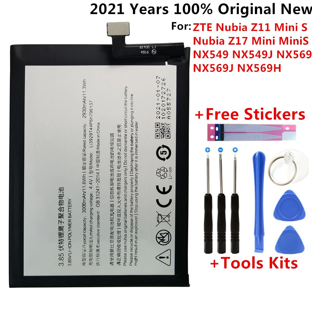 

100% Original Li3929T44P6h796137 Battery For ZTE Nubia Z11miniS Z11 miniS NX549J Z17mini Z17 mini NX569H NX569J Battery 3000mAh