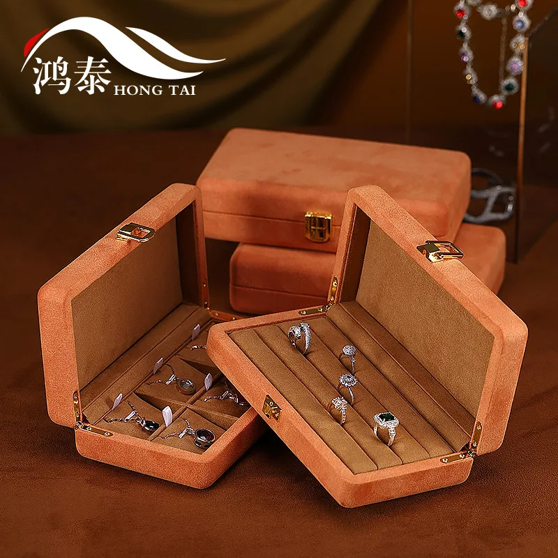 Jewelry Box Bracelet Box Jewelry Necklace Pendant Earring Ring Display Box Jewelry Microfiber Leather Storage Box