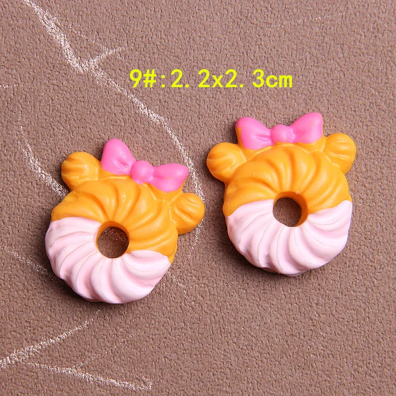 Кавайные 10 шт. смешанные еды кабошоны из смолы с плоским основанием миниатюрные