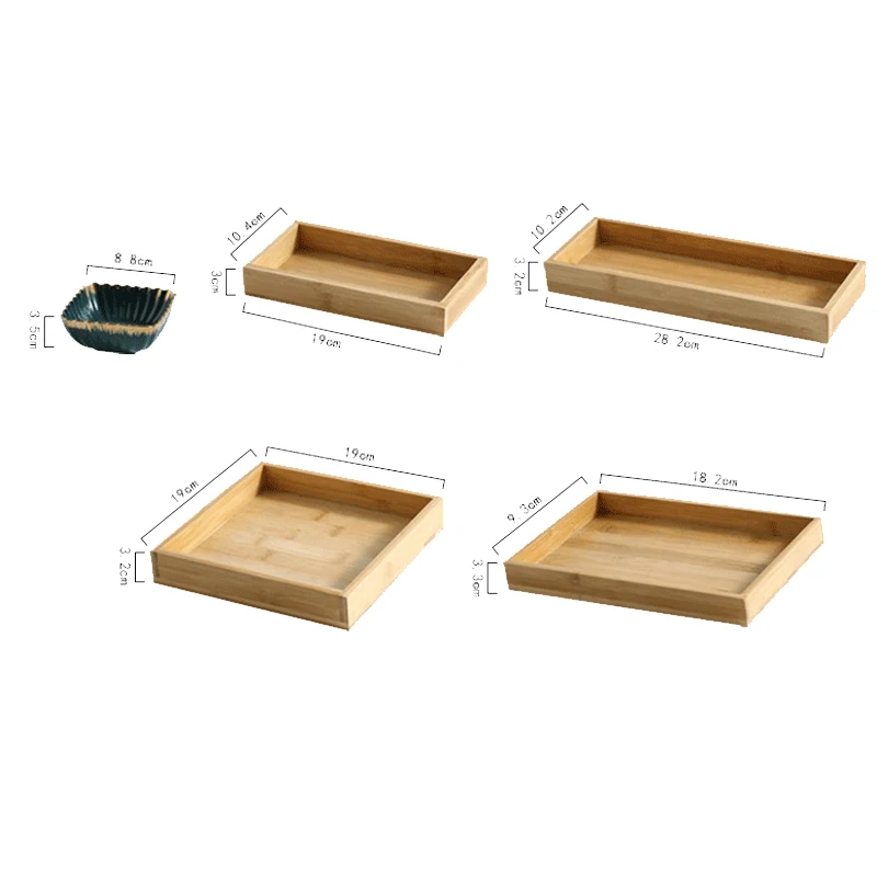 

Green Ceramic Tray Snackplate Bamboo Dish Home Desktop Dried Fruit Snack Platter Dessert Plate Kitchen Storage Tool Tableware